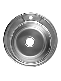 Мойка кухонная ZEIN, врезная, толщина 0.6 мм, 49*49*17 см, 3 1/2’’, с сифоном, круглая