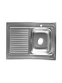 Мойка кухонная ZEIN, накладная, правая, 0.4 мм, 80*60*16 см, 3 1/2’’, с сифоном