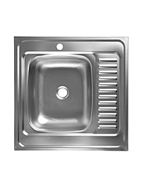 Мойка кухонная ZEIN, накладная, левая, 0.4 мм, 60*60*16 см, 1 1/2’’, без сифона