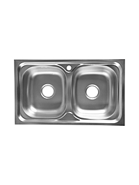 Мойка кухонная ZEIN, накладная, двойная, 0.6 мм, 80×48×15 см, 3 1/2’’, с сифоном