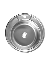 Мойка кухонная ZEIN, врезная, толщина 0.6 мм, 49*49*17 см, 1 1/2’’, без сифона, круглая