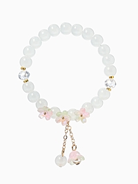 Браслет «Цветы Незабудки», d=6 см, шар №8, белый, розовый