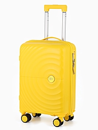 Чемодан 20", РР, 38*22*56, отд на молнии, код замок, 4 колеса съем, желтый