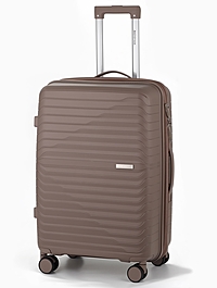 Чемодан 24", РР, 43*26*66, отд на молнии, код замок, 4 колеса, бежевый