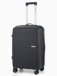 Чемодан на колёсах, 24", РР, кодовый замок, 43×26×66 см, серый