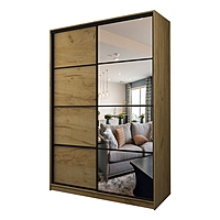 Шкаф – купе Max-МШ-23-6-16-15, 1600×600×2300 мм, с зеркалом, цвет дуб крафт золотой