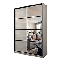 Шкаф – купе Max-МШ-23-6-16-15, 1600×600×2300 мм, с зеркалом, цвет ясень шимо светлый