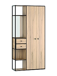 Прихожая «Берген – 5», 970×350×2000 мм, цвет дуб крафт золотой/чёрный