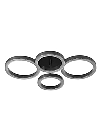 Светильник потолочный LED "Флора" 6191-201, 75Вт, 3000-6000К, 67х45х14 см, с ПДУ, чёрный