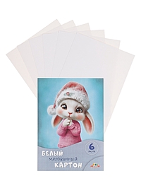 Картон белый А4, 6л "Пушистик", мелов
