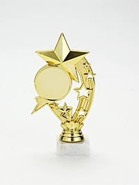 Кубок, наградная фигура «Звёзды», подставка мрамор, золото, 19×10.5×5 см