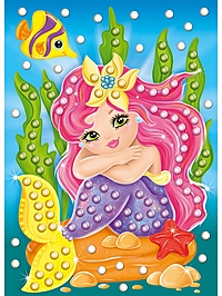 Набор для творчества. Аппликация бусинами "Русалочка" (180х250 мм, европодвес)