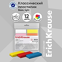 Пластилин ErichKrause Basic light pack, 12 цветов, 192 г, европодвес, в пакете