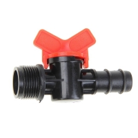 Муфта-коннектор, с краном шаровым, d=3/4"-3/4" (19 мм), рр-пластик