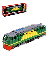 Модель пластиковая «Тепловоз», 21.5 см, свет и звук, 3 кнопки, инерция, зелёная
