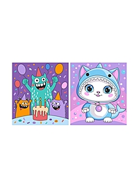 Картина по номерам детская "Монстрики" (картон 15*13,5, 2 шт) Ркн-140