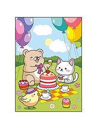 Картина по номерам для малышей на картоне 20х30 "Праздничный пикник" Ркн-134