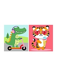 Картина по номерам детская "Летнее приключение" (картон 15*13,5, 2 шт)  Ркн-138