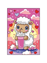 Картина по номерам для малышей на картоне 20х30 "Милая овечка" Ркн-131