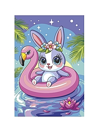 Картина по номерам на холсте 20*30 см "Зайчик на отдыхе" Рхд-048