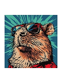 Картина по номерам для малышей на картоне 20х20 "Крутая капибара" Ркн-144