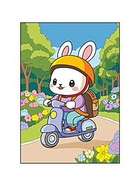 Картина по номерам для малышей на картоне 20х30 "Зайчик в парке" Ркн-133