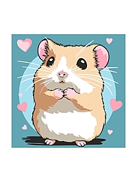 Картина по номерам для малышей на картоне 20х20 "Милый хомячок" Ркн-142