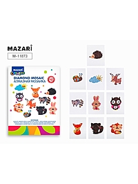 Алмазная мозаика " Лесные жители" 6,5х8см, на стикере, 10 штук в наборе