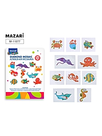 Алмазная мозаика " Морские обитатели" 6,5х8см, на стикере, 10 штук в наборе