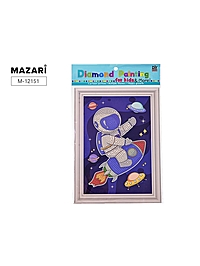 Алмазная мозаика "Космонавт", картонная основа, 17.5х24 см, частичная выкладка