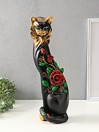 Копилка "Кошка Маркиза с большой розой , 46х18х15 см