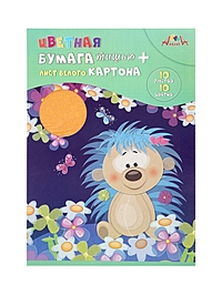Бумага цветная Тишью 10цв 10л 25г/м² "Ёжик", в апке