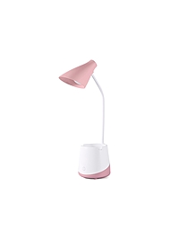 Лампа настольная DE565, LED, 5Вт, 3000-6000К, 13х10,5х35 см, белый/розовый