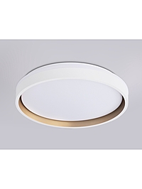 Люстра потолочная LED FZ601, 3000-6500К+RGB, 46Вт, d39 h8 см, с ПДУ, цвет белый/золото