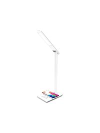 Лампа настольная DE581, LED, 6Вт, 2700-6400K, USB порт, беспроводная зарядка, 18х12х32 см, белый 110