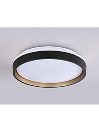 Люстра потолочная LED FZ604, 3000-6500К+RGB, 46Вт, d39 h8 см, с ПДУ, цвет чёрный/золото