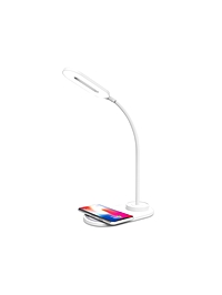 Лампа настольная DE588, LED, 3Вт, 3000-6400K, беспроводная зарядка, 16х8,5х28 см, белый