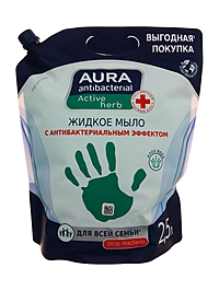 Жидкое мыло AURA антибактериальное «Алоэ», для всей семьи, 2.5 л