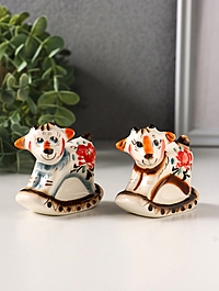 Сувенир "Качалка", 6,5 см, гжель цвет