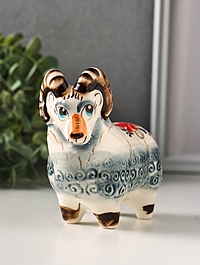Сувенир "Баран", 9,8см, гжель цвет