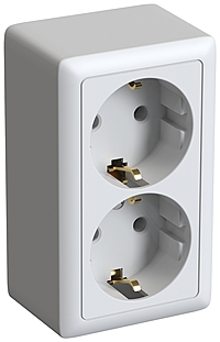 Розетка двойная Systeme Electric RA16-238I-B 250В 16А белый