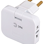 Разветвитель ЭРА SPF-2-FL-USB на 2 розетки 2 USB поворотный