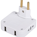 Разветвитель ЭРА SPF-2-FL-USB на 2 розетки 2 USB поворотный