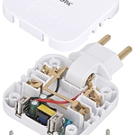 Разветвитель ЭРА SPF-2-FL-USB на 2 розетки 2 USB поворотный
