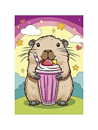 Картина по номерам «Капибара с коктейлем», 20×30 см