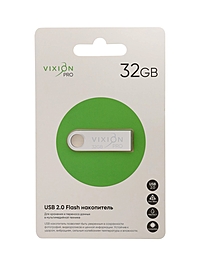 Флешка VIXION PRO Zinc Alloy, 32 Гб, USB 2.0, чт до 30 Мб/с, зап до 15 Мб/с, серая