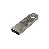 Флешка Maxvi MK, 64 Гб, USB2.0, чт до 25 Мб/с, зап до 15 Мб/с, серебристая