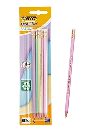 Набор 5 штук карандаши ч/г BIC HB Evolution Пастель пластиковые с ластиками  518986