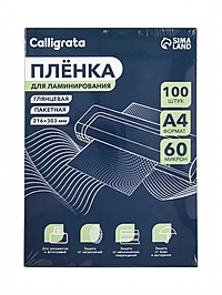 Пленка д/ламинирования A4 60 мкм 100 шт., глянцевая, 216×303 мм