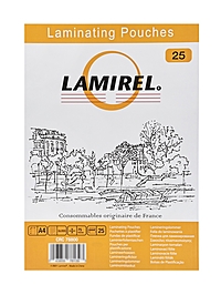 Пленка д/ламинирования A4 75мкм 25шт, глянцевая, Lamirel